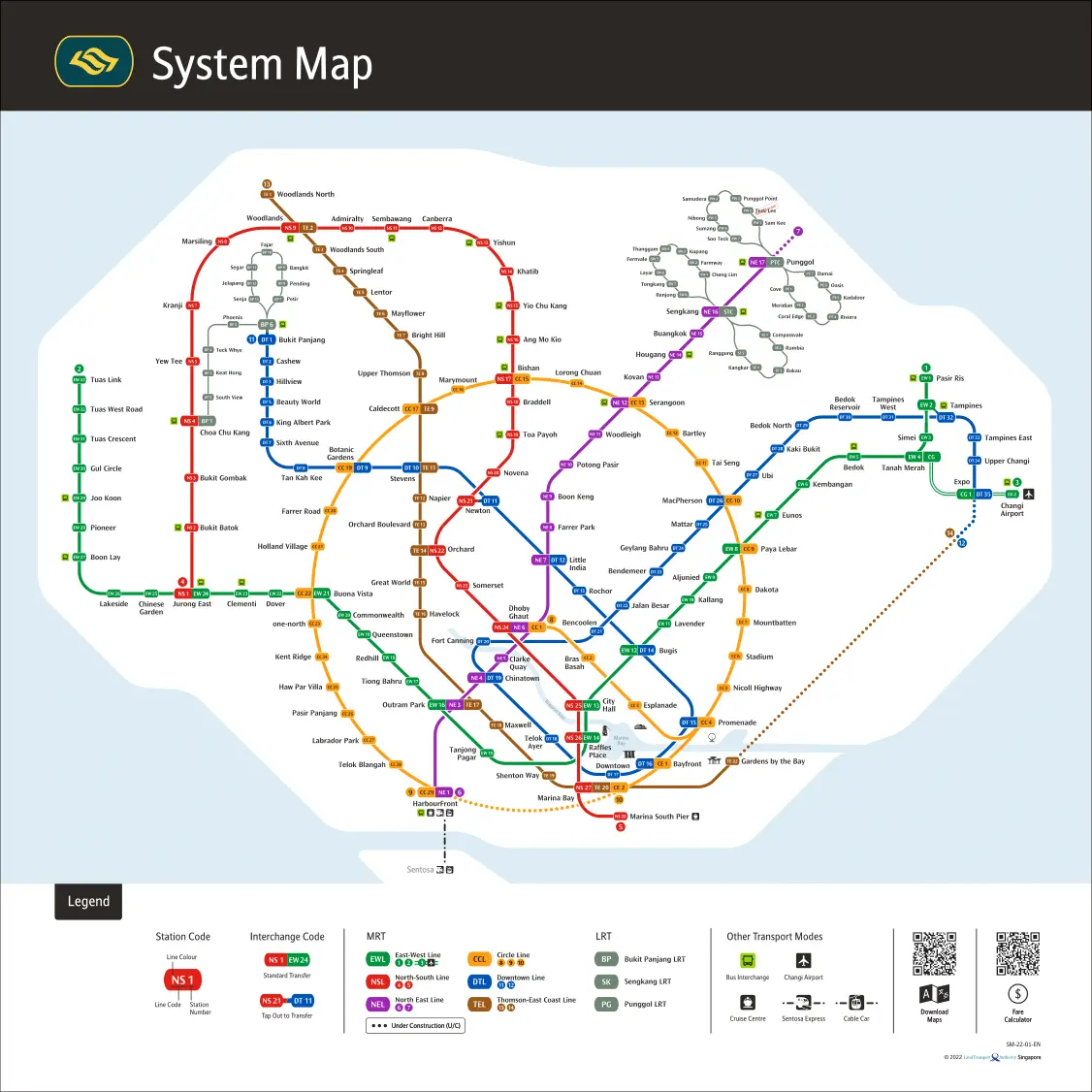 Singapore MRT map 2025